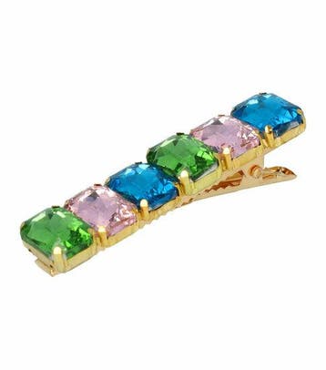 Haarspeld Duckklem 6cm – Facet Stenen – Groen Roze Blauw, Nieuw