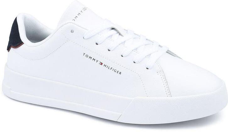 Tommy Hilfiger Sneaker Leather Court White maat 42 Heren, Kleding | Heren, Schoenen, Wit, Nieuw, Verzenden