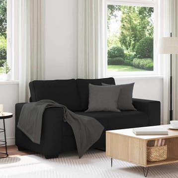Design bank polyester zwart | 55% Korting, Gebruikt, 150 tot 200 cm, Tweepersoons, 75 tot 100 cm