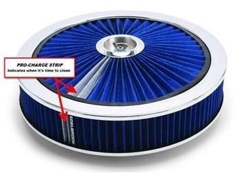 Luchtfilter 14 inch edelbrock high flow blauw, Ophalen of Verzenden, Nieuw