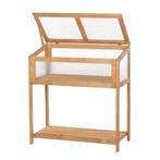 Verhoogde Kweekbak met Kas Deksel Eikenlook 79 x 38 x 86 cm, Verzenden