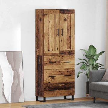 vidaXL buffetkast 2 st Oudhout 69,5 x 34 x 180 cm Bewerkt, Minder dan 50 cm, Verzenden, Nieuw, Minder dan 100 cm