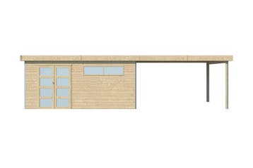 Woodlands Blokhut Kasuko met Overkapping en Dakisolatie 885, Nieuw