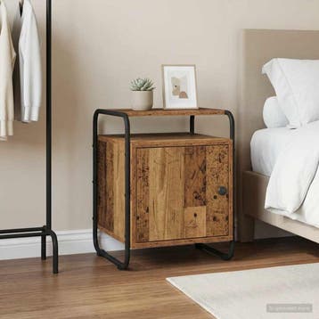 vidaXL Nachtkastje Oud hout Bewerkt hout, Huis en Inrichting, Slaapkamer | Nachtkastjes, Minder dan 45 cm, Verzenden, Nieuw, Minder dan 55 cm