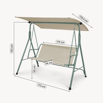 Hollywoodschommel Satten 3 persoons 173x119x153 cm lichtgroe, Verzenden, Nieuw