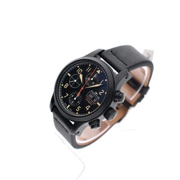 Fortis B-42 Black Edition Chronograph 656.18.141; Autom..., Overige merken, Leer, Polshorloge, Ophalen of Verzenden