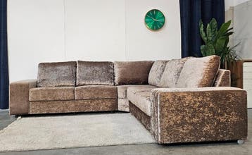 Hoekbank Velvet Champagne Taupe Hotel Chique Kuster Style, Ophalen of Verzenden, Nieuw