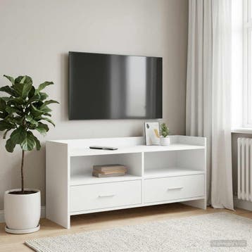 vidaXL TV-kast 100 x 33 x 47 cm Wit Bewerkt hout, Minder dan 50 cm, Verzenden, Nieuw, Minder dan 100 cm