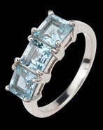 Zilver, Topaas - Talismanring Hemels Azuur - Intuïtie,