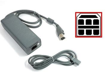 Stroomkabel Xbox 360 Arcade, Premium & Elite Adapter -, Spelcomputers en Games, Ophalen of Verzenden, Zo goed als nieuw