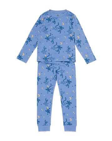 HEMA Kinderpyjama rib palmen blauw van €14.99 voor €9 sale, Verzenden, Nieuw