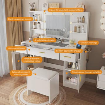 Multifunctionele Kaptafel met Groot Verstelbaar RGB LED Spie, Huis en Inrichting, Verzenden, Nieuw