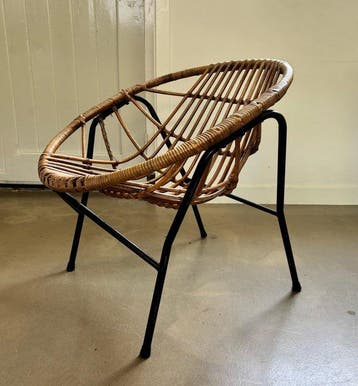 Trio Noordwolde - Lounge stoel - Metaal, Rattan