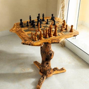 Wood Land - Handcrafted Luxury Wooden Chess Table –