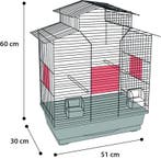 Vogelkooi Flamingo Numfor 1 Wit – Parkietenkooi 51x30x60 c, Verzenden, Nieuw, Metaal, Vogelkooi