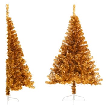 vidaXL Kunstkerstboom half met standaard 120 cm PET, Verzenden, Nieuw
