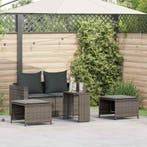 vidaXL 5-delige Tuinbankstel met kussens stapelbaar poly, Verzenden, Nieuw