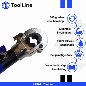 ToolLine | Perstang V-set (hydraulisch) | Viega perstang, Doe-het-zelf en Verbouw, Verzenden, Nieuw
