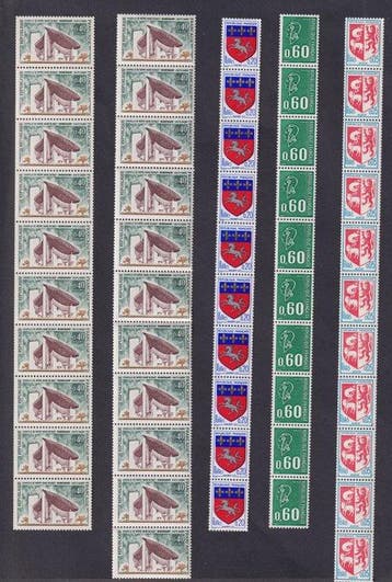 Frankrijk 1965/1984 - Set van 19 banden van roulette van, Gestempeld