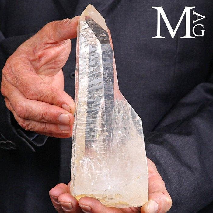Lemurische kwarts - massief kwartspunt - natuurlijke heldere, Verzamelen, Mineralen en Fossielen