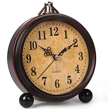 Vintage Metalen Wekker met Nachtlicht – Stille Analoge Klok, Huis en Inrichting, Woonaccessoires | Klokken, Verzenden, Nieuw