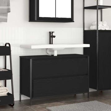 vidaXL Badkamerkast met lades 90x34,5x60 cm zwart, Verzenden, Nieuw