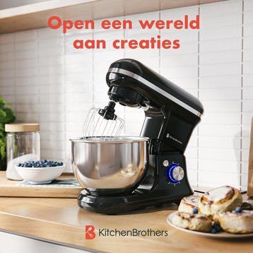 2dekans | KitchenBrothers Keukenmachine & Mixer – 1200W – 5L, Ophalen of Verzenden, Zo goed als nieuw