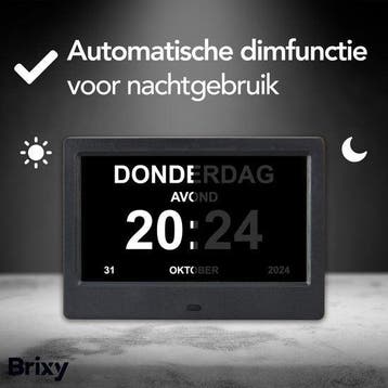 2dekans | Brixy Dementieklok - 24 Alarmfuncties - Incl., Huis en Inrichting, Ophalen of Verzenden, Zo goed als nieuw
