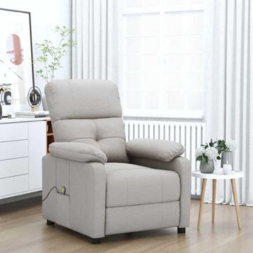 vidaXL Massagestoel stof taupe, Verzenden, Nieuw