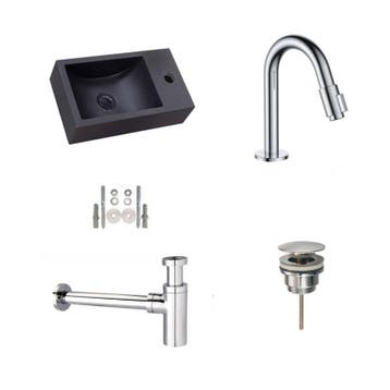 Sani Royal Quartz Zwart Fonteinset Mini met Elba, Nieuw