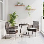 vidaXL Tuin Bistro Set 3 pcs Bruin poly rattan, Verzenden, Nieuw, Rotan, 3 zitplaatsen