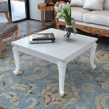vidaXL Salontafel 80x80x42 cm hoogglans wit, Huis en Inrichting, Overige materialen, 50 tot 100 cm, Verzenden, Nieuw