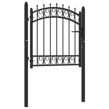 vidaXL Poort met speerpunten 100x100 cm staal zwart, Verzenden, Nieuw