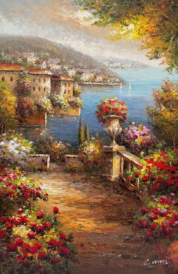 Christof Vevers (1962) - French Riviera ~ Côte dAzur ~ Juan, Antiek en Kunst