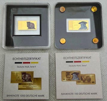 Duitsland. Gold Banknotes (1000 + 100 Mark ) ND, oro 1/500,