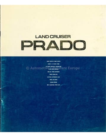 1990 TOYOTA LAND CRUISER PRADO BROCHURE JAPANS, Boeken, Nieuw, Toyota, Author