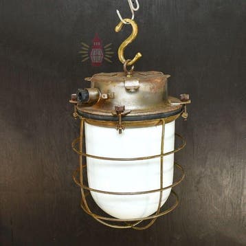 Plafondlamp - Messing, Glas