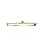 Vintage gouden broche met granaat, Gebruikt, Overige kleuren, Ophalen of Verzenden, Met edelsteen