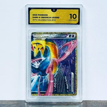 Pokémon Graded card - Dark & Cresselia Legend 100 - 30th, Nieuw