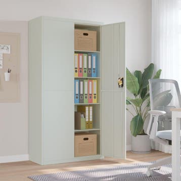 vidaXL Archiefkast 90x40x180 cm staal lichtgrijs, Huis en Inrichting, Kasten | Roldeurkasten en Archiefkasten, Verzenden, Nieuw