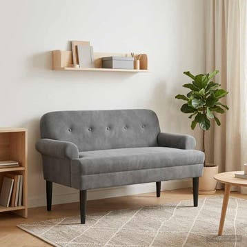 vidaXL Loungebank met knopencomfort Donkergrijs 120 x 66 x, Verzenden, Nieuw, Stof, Minder dan 150 cm