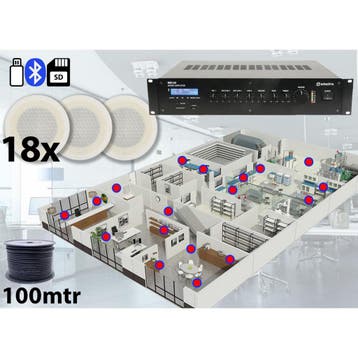 18x Adastra Speakers + 100 Volt Versterker USB/SD/FM, Verzenden, Nieuw, Overige typen, Overige merken