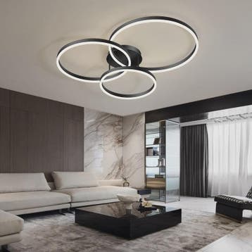 Moderne LED Plafondlamp 3 Cirkels - Goud/Koffie - Woonkamer, Verzenden, Nieuw