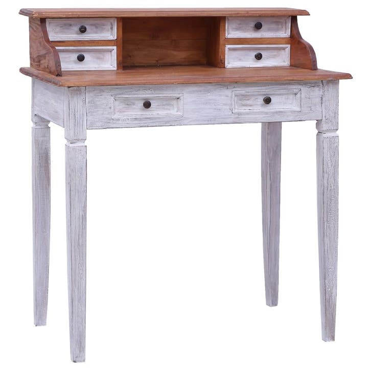 vidaXL Schrijftafel met lades 90x50x101 cm massief, Huis en Inrichting, Bureaus, Nieuw, Verzenden