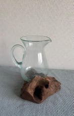 Gesmolten glas op hout, Bruin, Verzenden, Nieuw, Kandelaar