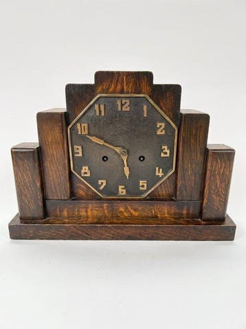 Amsterdamse School klok - Art Deco Hout, Messing - 1920-1930