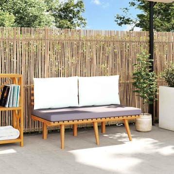 vidaXL Tuinbank met kussens 115 cm massief acaciahout, Verzenden, Nieuw, Hardhout