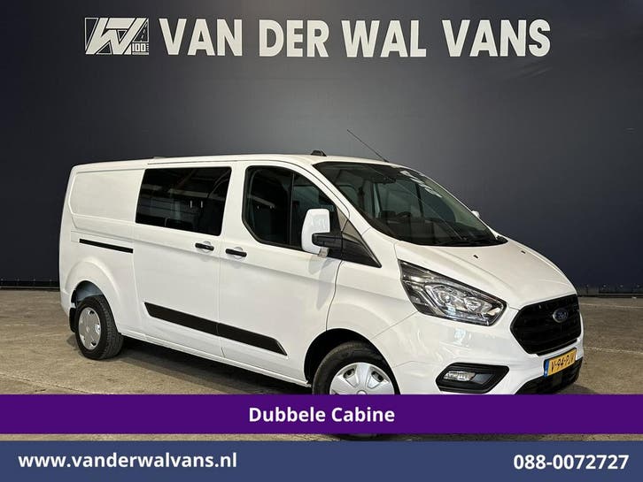 Ford Transit Custom | 2.0 TDCI 130pk L2H1 Dubbele Cabine, Auto's, Bestelauto's, Dealer onderhouden, Lease, Handgeschakeld, Diesel