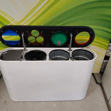 Afvalbak Lune Split 4 - 4x 38 liter wit met antraciet deksel, Ophalen of Verzenden, Nieuw