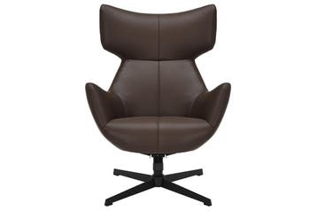 Fauteuil VOGUE 360° draaibaar, kunstleer bruin met zwart, Huis en Inrichting, Ophalen of Verzenden, Nieuw